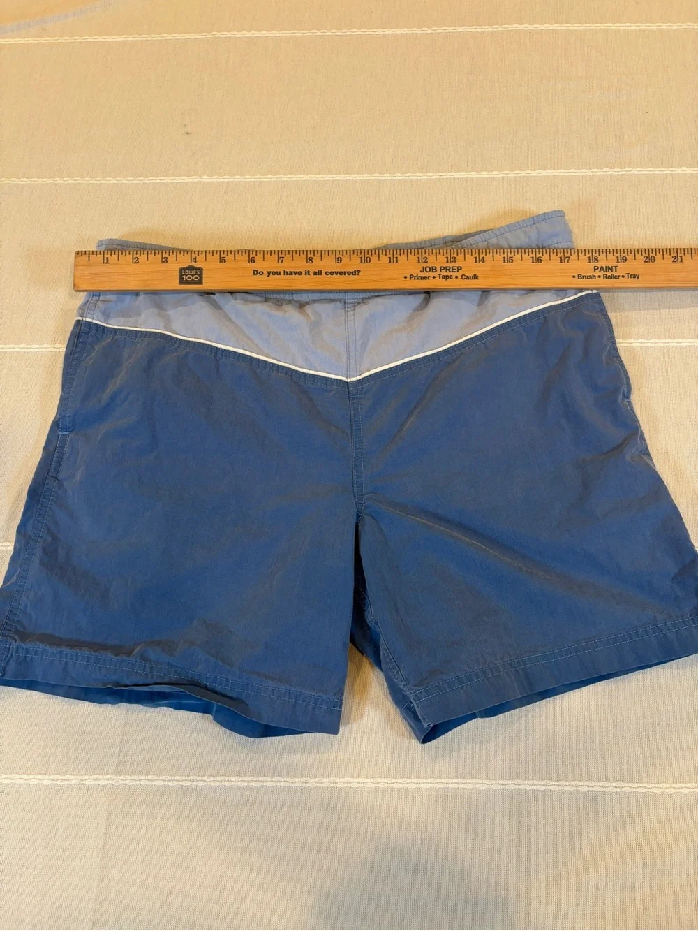 Club Room Blue Colorblock Swim Trunks Men’s Size S Drawstring Mesh Lined Beach